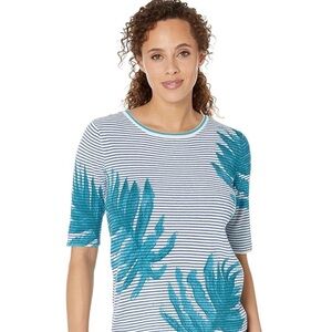NWT NIC+ZOE Leaving Lines Sweater Blue size XS reg $148